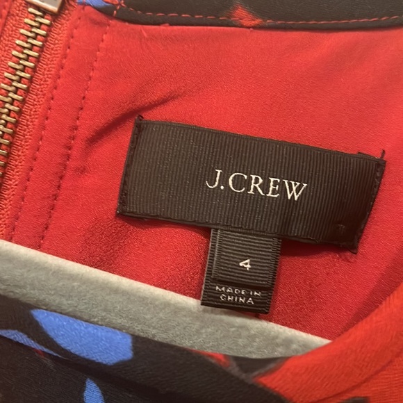 J crew dress red blue floral size 4 - Picture 4 of 6